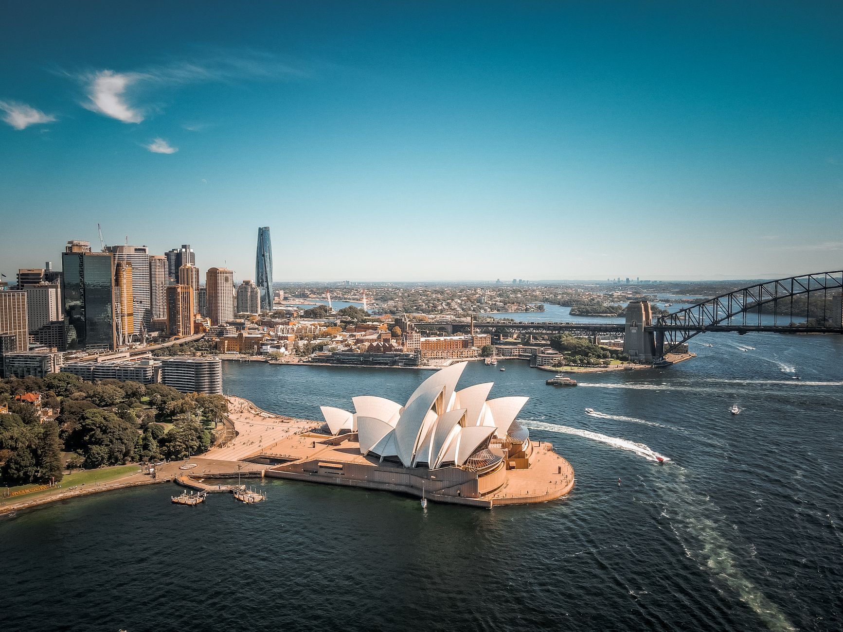 Sydney Opera House and Harbour Bridge at sunset, Australia