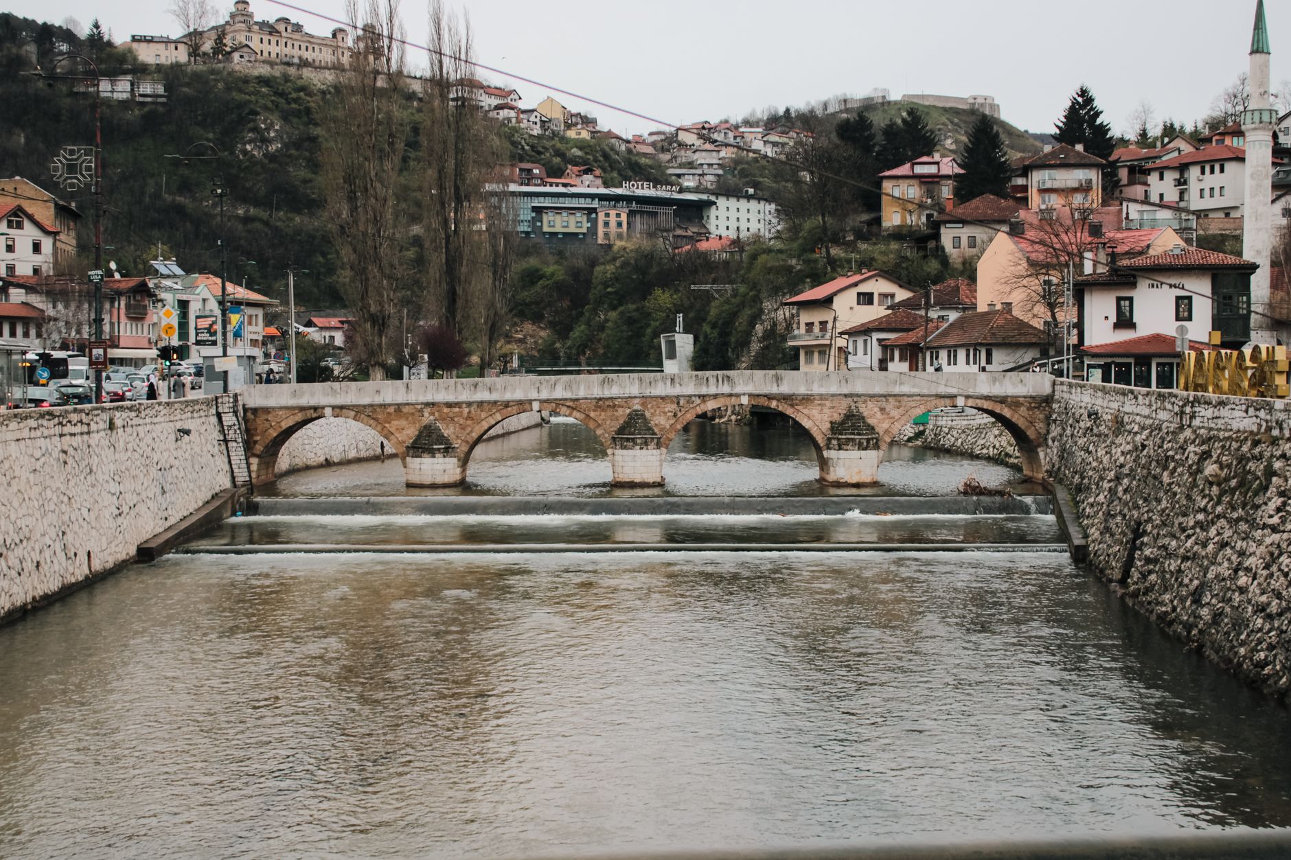 Stari Most bridge over the Neretva river in Mostar, Bosnia