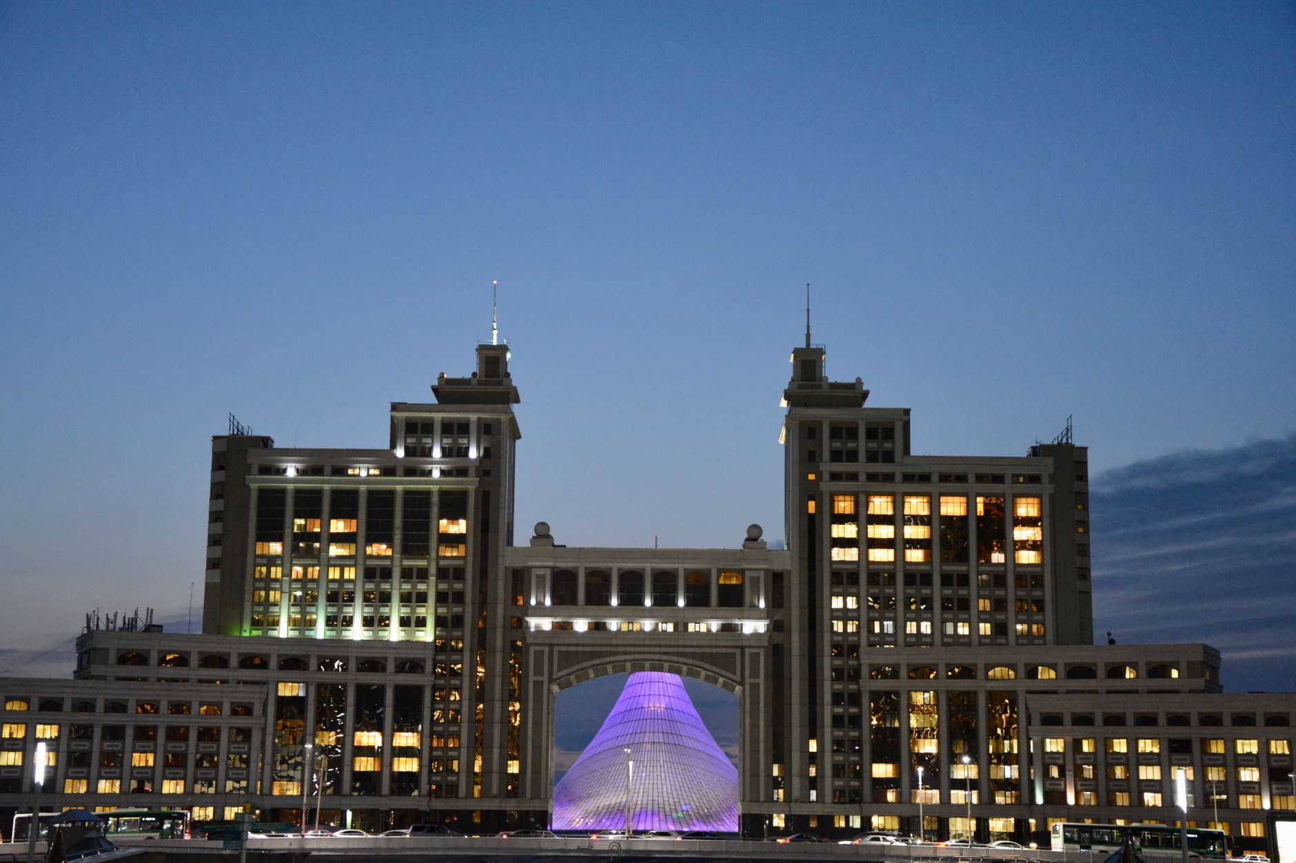Baiterek Monument and modern skyline of Astana, Kazakhstan
