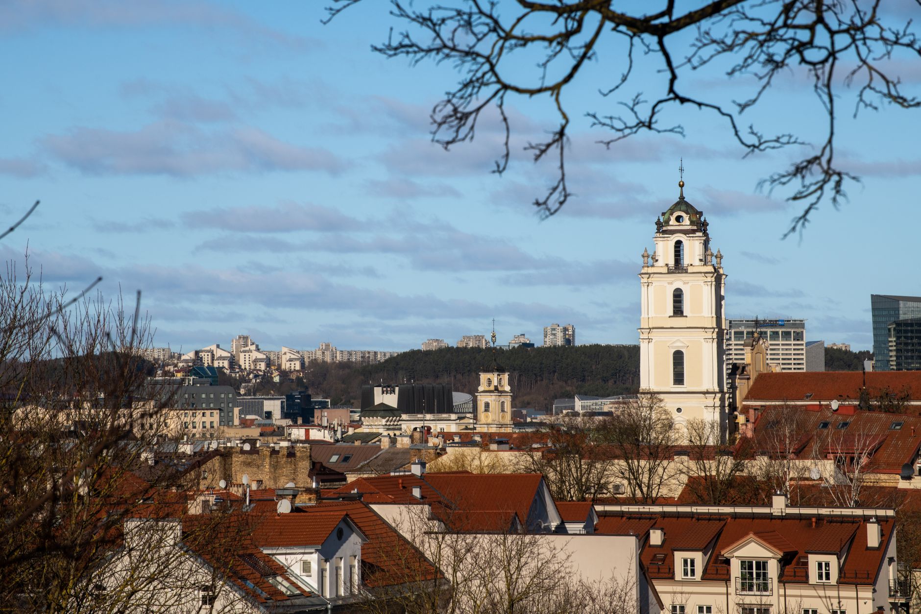 Vilnius old town baroque churches and castle hill, Lithuania