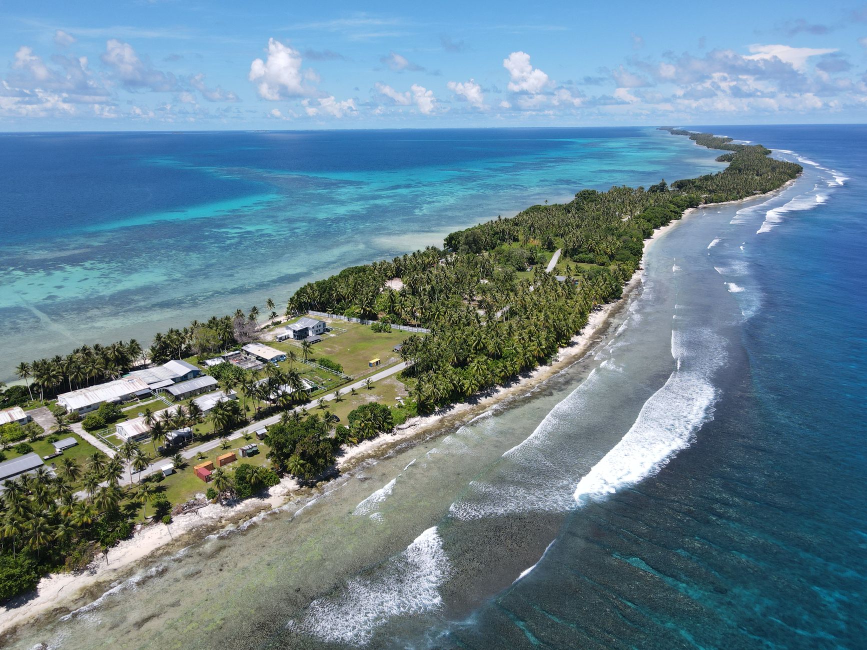 Bikini Atoll coral reef and turquoise Pacific lagoon, Marshall Islands