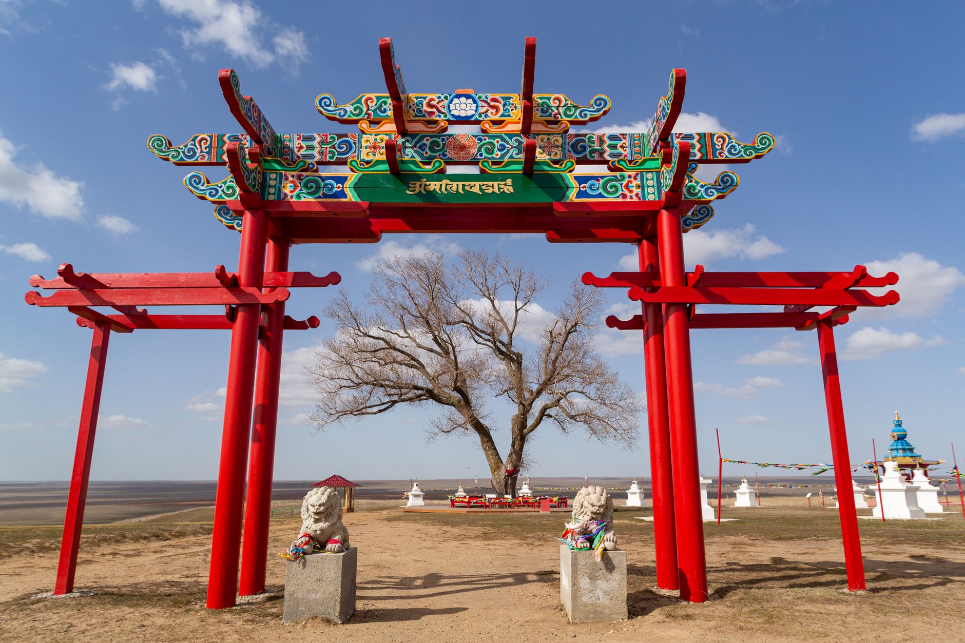 Traditional ger camps on the open steppe in Mongolia
