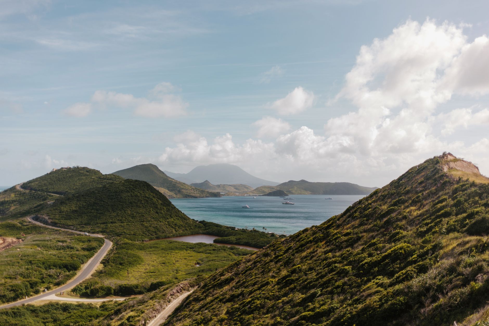 Brimstone Hill fortress and Caribbean sea view in St. Kitts